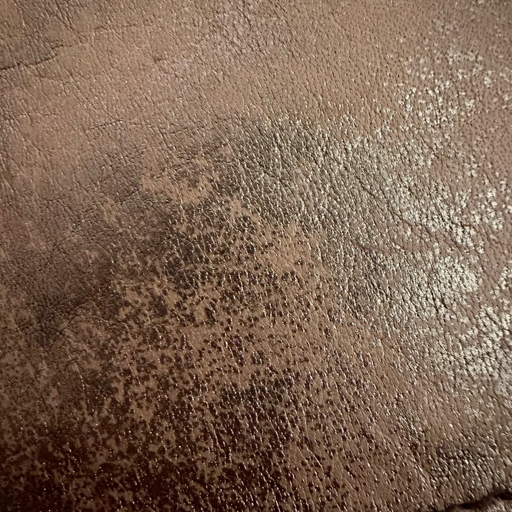 Fossil Brown & Gold Patterned Leather Zip Around Vintage Wallet - Picture 3 of 13
